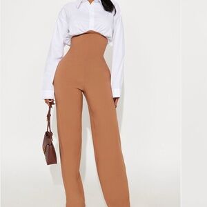 Fashionova Chic Tan High-Waisted Jumpsuit
